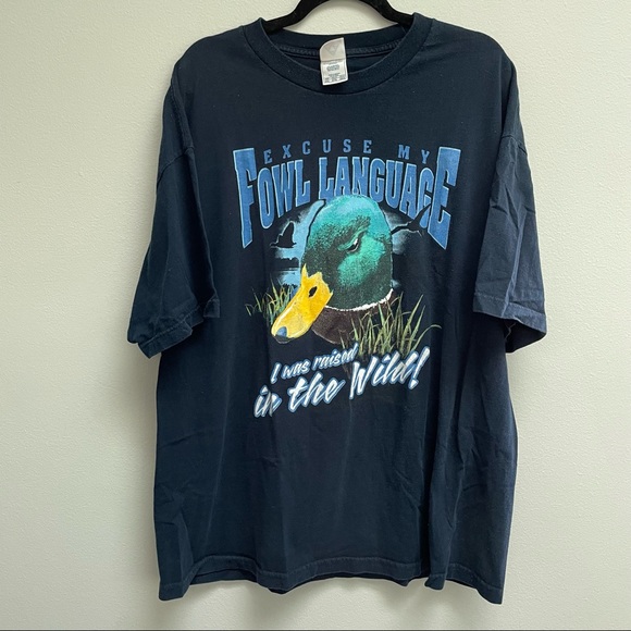 Other - Men’s T-shirt Duck “Excuse my fowl language rises in wild size 2XL